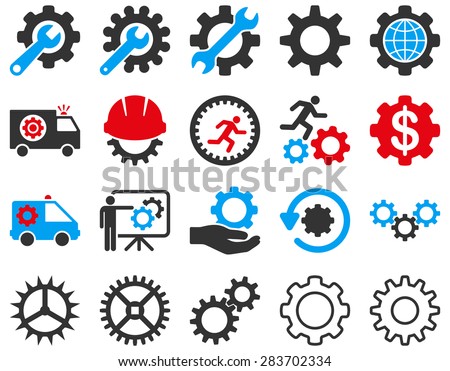 Gears and service icon set.