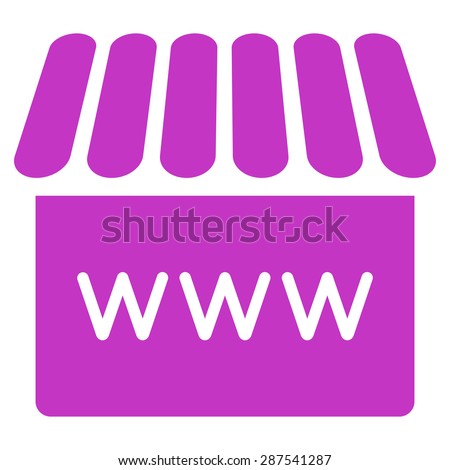 Webstore icon from Business Bicolor Set. Vector style: flat symbol, violet color, rounded angles, white background.