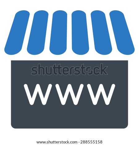 Webstore icon from Business Bicolor Set. Vector style: bicolor flat symbol, smooth blue colors, rounded angles, white background.