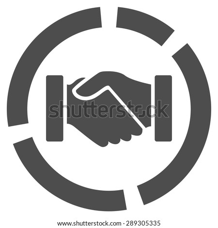 Acquisition diagram icon from Business Bicolor Set. Vector style: flat symbol, gray color, rounded angles, white background.