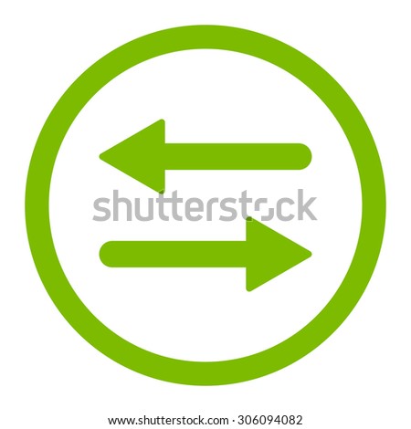 Arrows Exchange vector icon. This rounded flat symbol is drawn with eco green color on a white background.