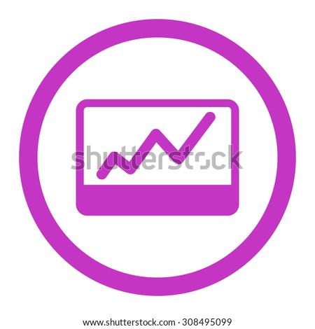 Stock Market glyph icon. This flat rounded symbol uses violet color and isolated on a white background.