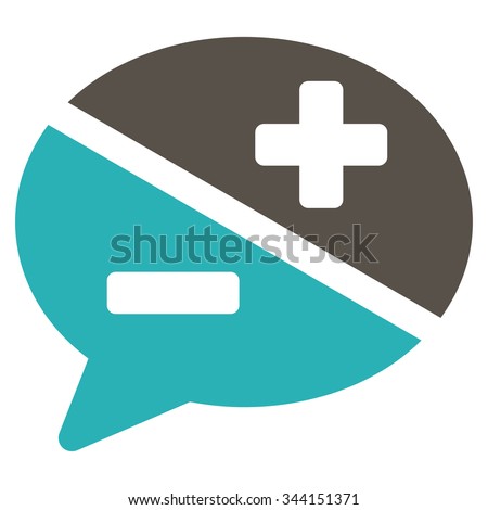 Arguments vector icon. Style is bicolor flat symbol, grey and cyan colors, rounded angles, white background.