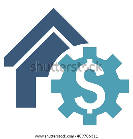 House Rent Options vector icon. Style is bicolor flat symbol, cyan and blue colors, white background.