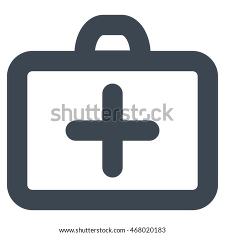 First Aid vector icon. Style is stroke flat icon symbol, smooth blue color, white background.