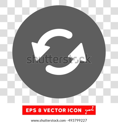 Refresh CCW round icon. Vector EPS illustration style is flat iconic bicolor symbol, white and silver colors, transparent background.
