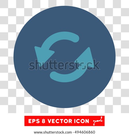 Refresh CCW round icon. Vector EPS illustration style is flat iconic bicolor symbol, cyan and blue colors, transparent background.