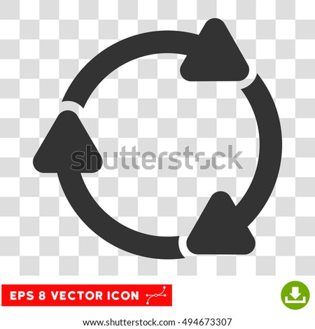 Rotate CW round icon. Vector EPS illustration style is flat iconic symbol, gray color, transparent background.
