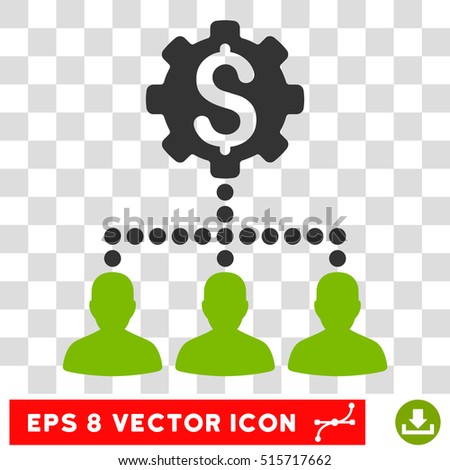 Industrial Bank Clients EPS vector icon. Illustration style is flat iconic bicolor eco green and gray symbol.