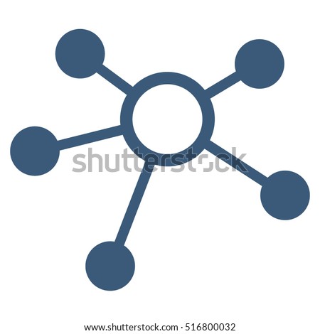 Connections vector icon. Flat blue symbol. Pictogram is isolated on a white background. Designed for web and software interfaces.