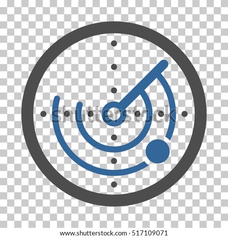 Radar EPS vector pictograph. Illustration style is flat iconic bicolor cobalt and gray symbol.