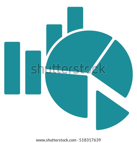 Statistics vector icon. Flat soft blue symbol. Pictogram is isolated on a white background. Designed for web and software interfaces.