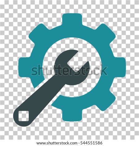 Service Tools icon. Vector pictogram style is a flat bicolor symbol, soft blue colors, chess transparent background. Designed for software and web interface toolbars and menus.