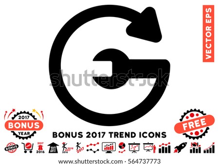 Intensive Red And Black Repeat Service icon with bonus 2017 trend clip art. Vector illustration style is flat iconic bicolor symbols, white background.