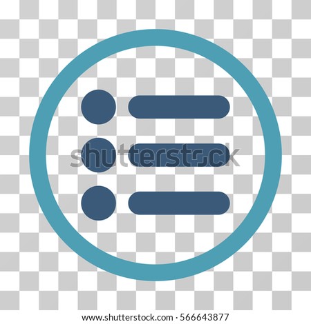 Items rounded icon. Vector illustration style is flat iconic bicolor symbol inside a circle, cyan and blue colors, transparent background. Designed for web and software interfaces.