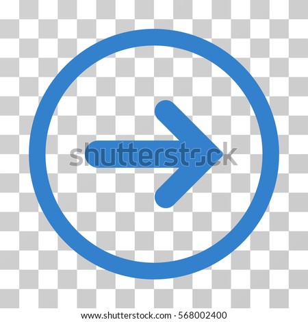Arrow Right rounded icon. Vector illustration style is flat iconic symbol inside a circle, cobalt color, transparent background. Designed for web and software interfaces.