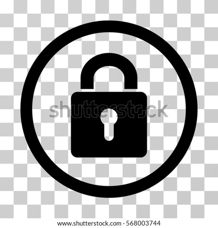 Lock Keyhole rounded icon. Vector illustration style is flat iconic symbol inside a circle, black color, transparent background. Designed for web and software interfaces.