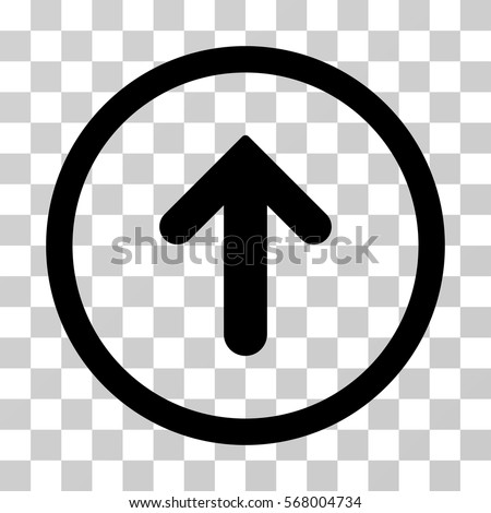 Arrow Up rounded icon. Vector illustration style is flat iconic symbol inside a circle, black color, transparent background. Designed for web and software interfaces.