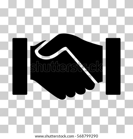 Handshake icon. Vector illustration style is flat iconic symbol, black color, transparent background. Designed for web and software interfaces.