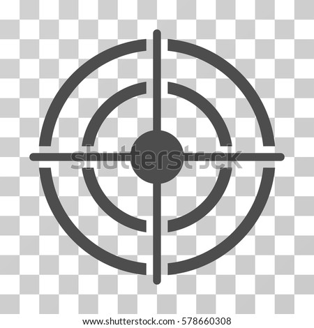 Target icon. Vector illustration style is flat iconic symbol, gray color, transparent background. Designed for web and software interfaces.