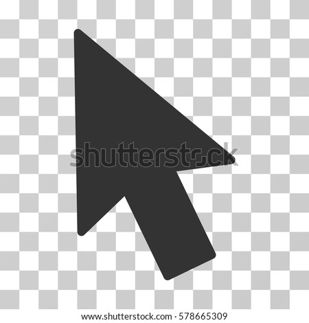 Mouse Cursor icon. Vector illustration style is flat iconic symbol, gray color, transparent background. Designed for web and software interfaces.