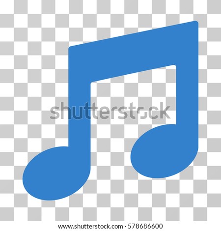 Music Notes icon. Vector illustration style is flat iconic symbol, cobalt color, transparent background. Designed for web and software interfaces.