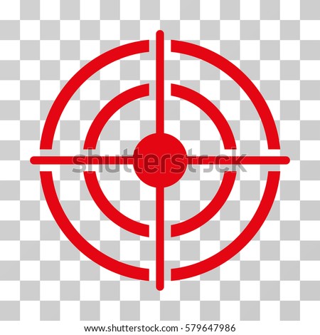 Target icon. Vector illustration style is flat iconic symbol, red color, transparent background. Designed for web and software interfaces.
