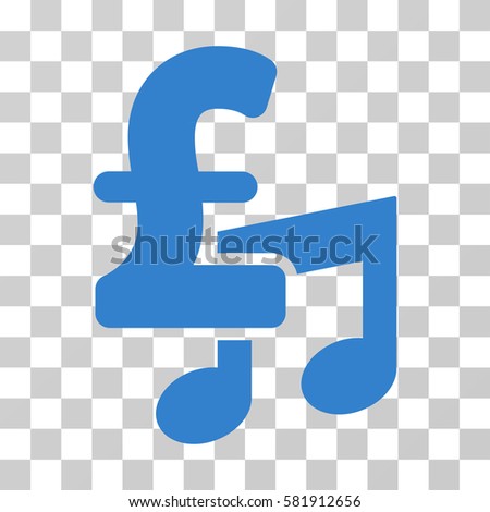 Music Pound Price vector pictogram. Illustration style is a flat iconic cobalt symbol on a transparent background.