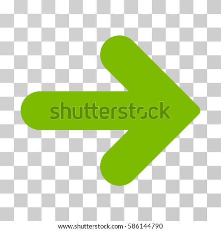 Arrow Right vector pictograph. Illustration style is flat iconic eco green symbol on a transparent background.