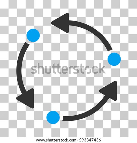 Rotate icon. Vector illustration style is flat iconic bicolor symbol, blue and gray colors, transparent background. Designed for web and software interfaces.
