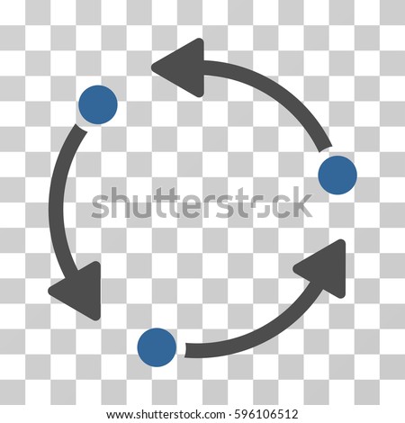Rotate icon. Vector illustration style is flat iconic bicolor symbol, cobalt and gray colors, transparent background. Designed for web and software interfaces.