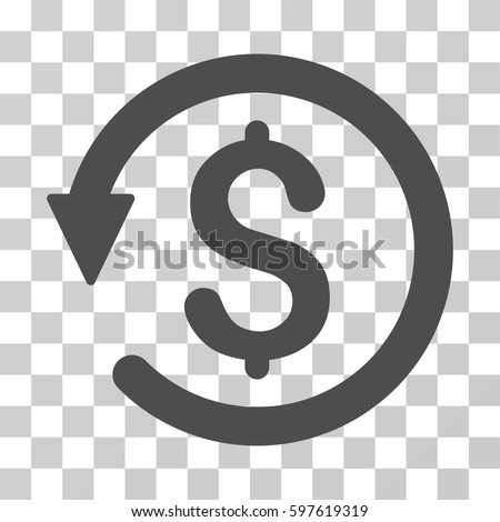 Chargeback icon. Vector illustration style is flat iconic symbol, gray color, transparent background. Designed for web and software interfaces.