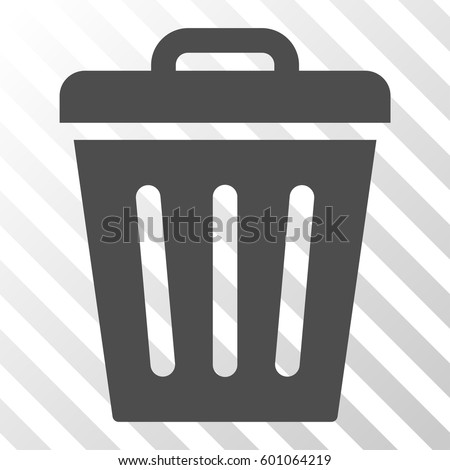 Trash Can vector icon. Illustration style is a flat iconic gray symbol on a transparent background.