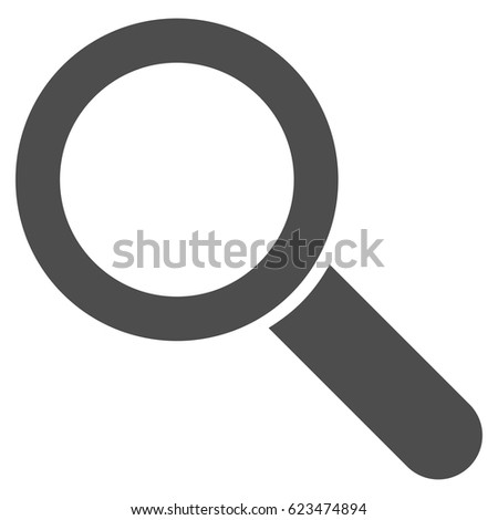 Search Tool vector icon. Illustration style is a flat iconic grey symbol on a white background.
