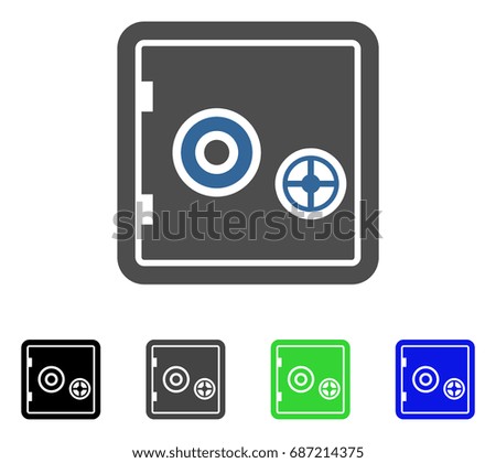 Banking Safe flat vector icon. Colored banking safe gray, black, blue, green icon variants. Flat icon style for web design.