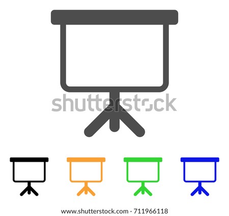 Projection Board icon. Vector illustration style is a flat iconic projection board symbol with black, gray, green, blue, yellow color variants. Designed for web and software interfaces.