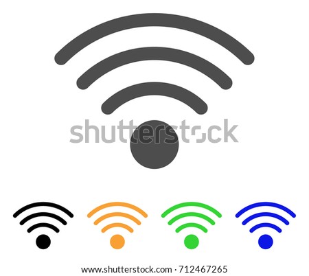 Wi-Fi Source icon. Vector illustration style is a flat iconic wi-fi source symbol with black, grey, green, blue, yellow color variants. Designed for web and software interfaces.