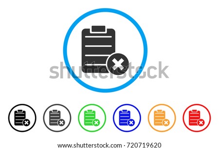 Cancel Test rounded icon. Style is a flat cancel test gray symbol inside light blue circle with black, gray, green, blue, red, orange color versions. Vector designed for web and software interfaces.
