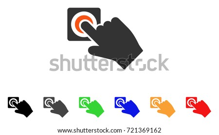 Push Alarm Button icon. Vector illustration style is a flat iconic push alarm button symbol with black, grey, green, blue, red, orange color additional versions.