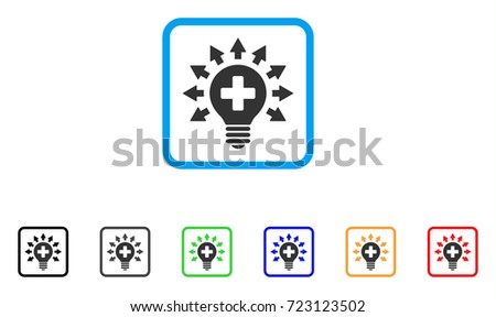 Disinfection Lamp icon. Flat pictogram symbol in a rounded square. Black, gray, green, blue, red, orange color versions of Disinfection Lamp vector. Designed for web and app interfaces.