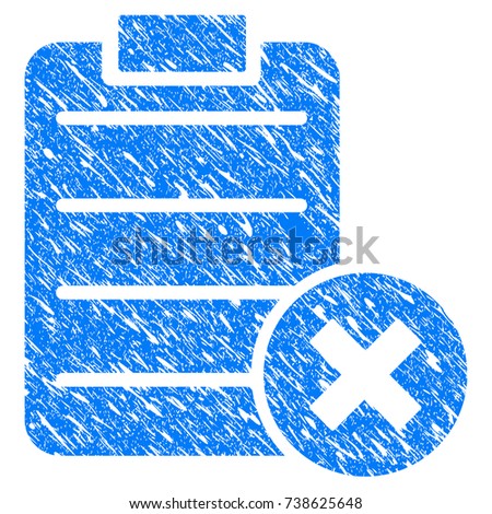 Grunge Cancel Test icon with scratched design and grungy texture. Unclean vector blue Cancel Test pictogram for rubber seal stamp imitations and watermarks. Draft sticker symbol.