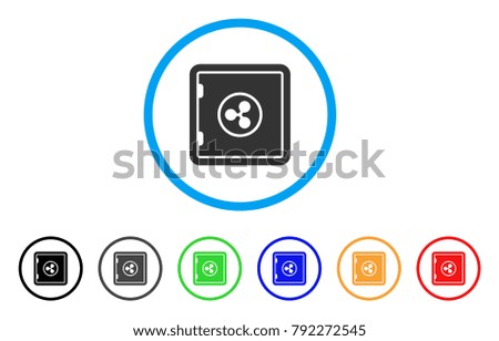Ripple Safe rounded icon. Style is a flat gray symbol inside light blue circle with bonus color variants. Ripple Safe vector designed for web and software interfaces.
