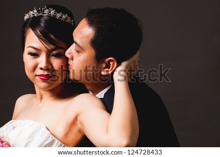 bride and groom asian is Romantic love scene