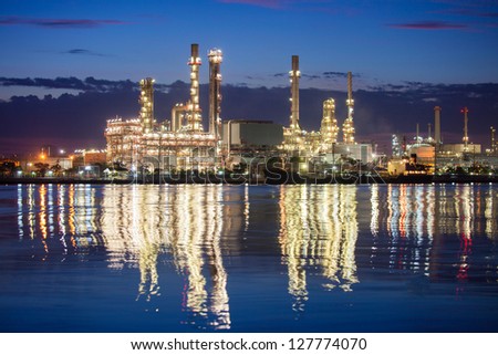petrochemical industry night scene