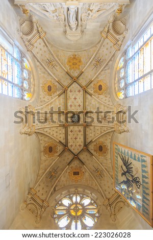 CHANTILLY,FRANCE - JUNE 19, 2014 : Interior of  Chateau de Chantilly , France on june 19, 2014. it is a historic chateau located in town of Chantilly, Oise, Picardie, France.