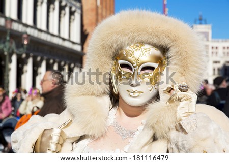 Carnival of Venice, beautiful masks at St. Mark's Square