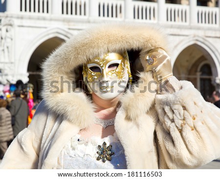 Carnival of Venice, beautiful masks at St. Mark\'s Square