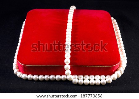 Jewelry box with necklace of precious stones