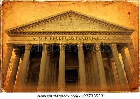 Italy Rome capital city ancient pantheon of gods temple famous roman classic facade current christian church