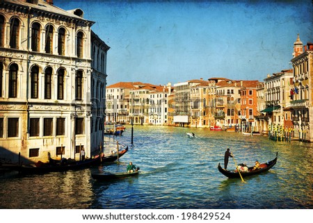 The beautiful view of a Canal Grande  in Venice, Italy